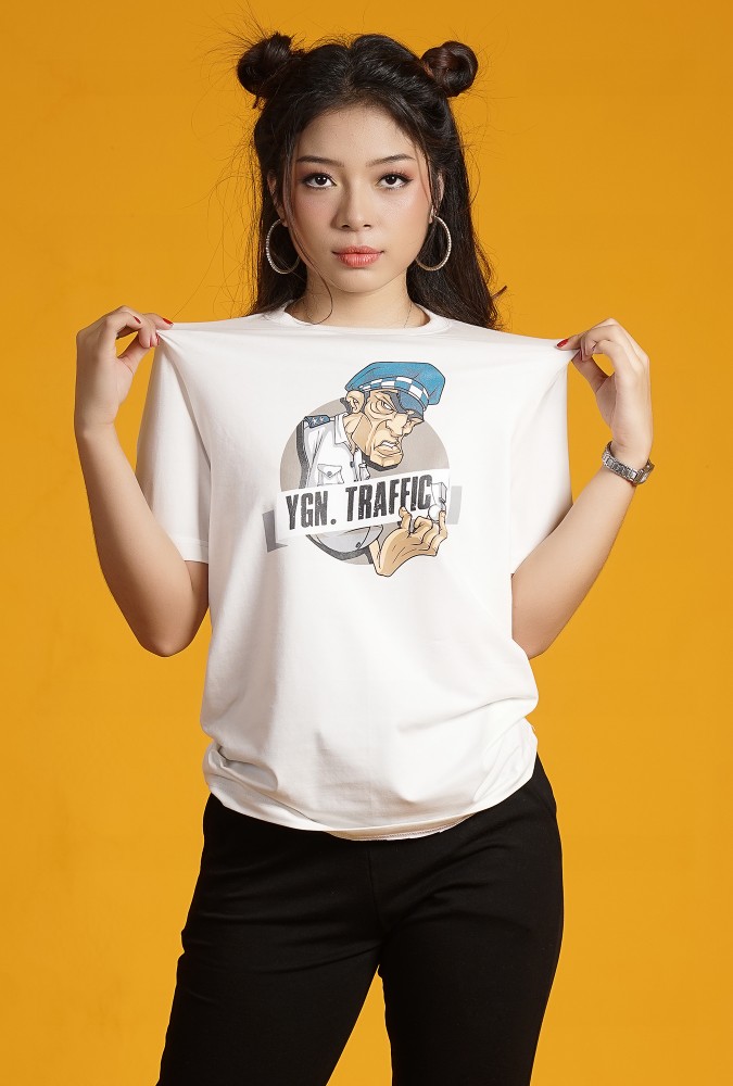 Ygn Traffic Police Fit T-Shirt Girl (White)